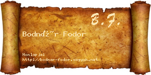 Bodnár Fodor névjegykártya